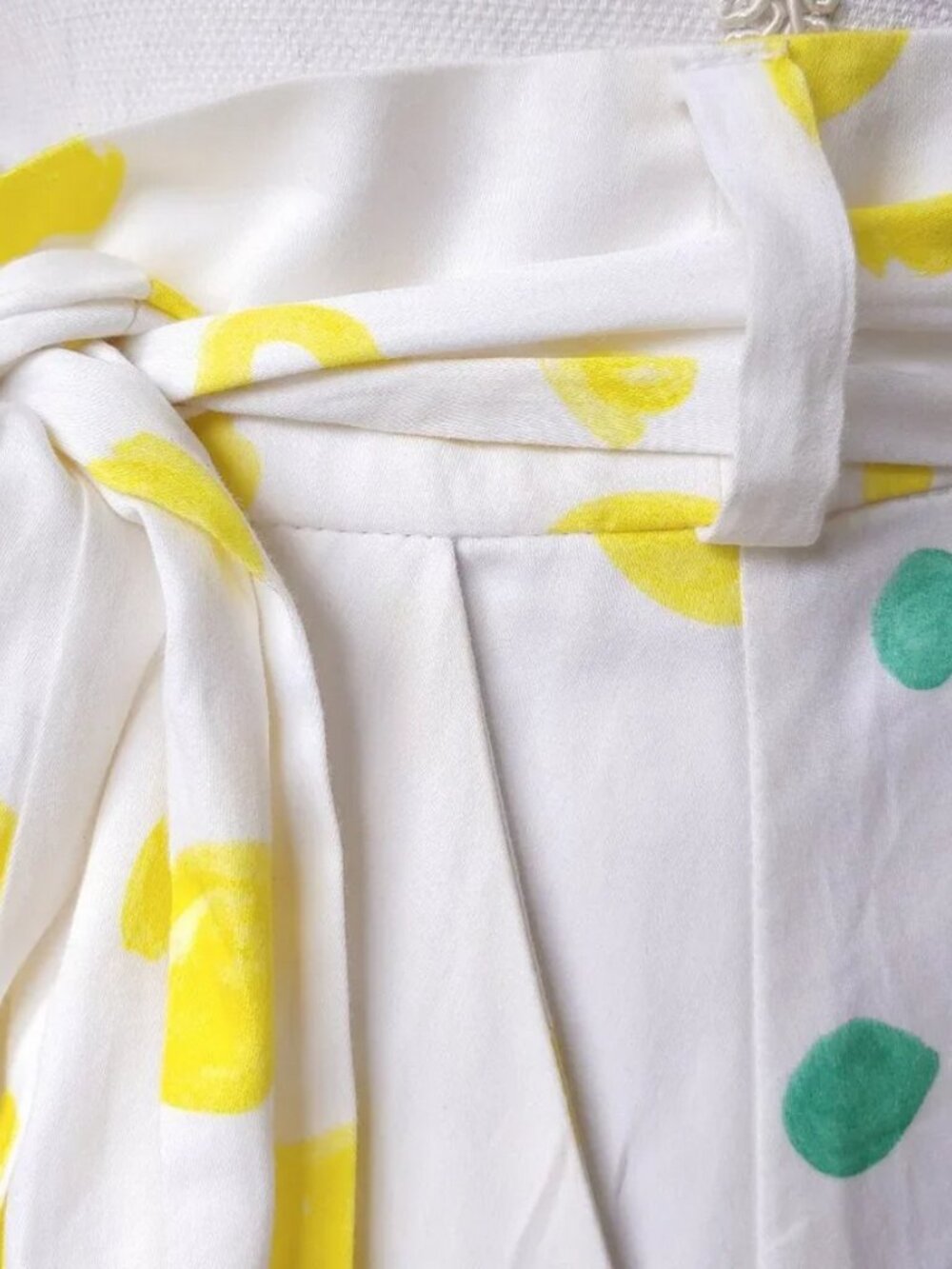 Mira Mirkati Skirt Ruffle Wrap 100% Cotton Polka Dot Midi - Picture 12 of 16